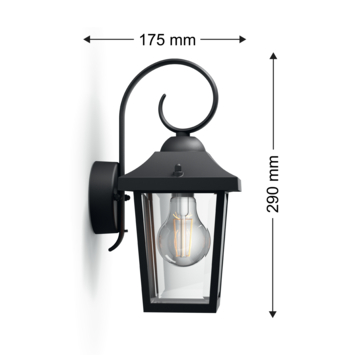 Philips buitenlamp Buzzard zwart