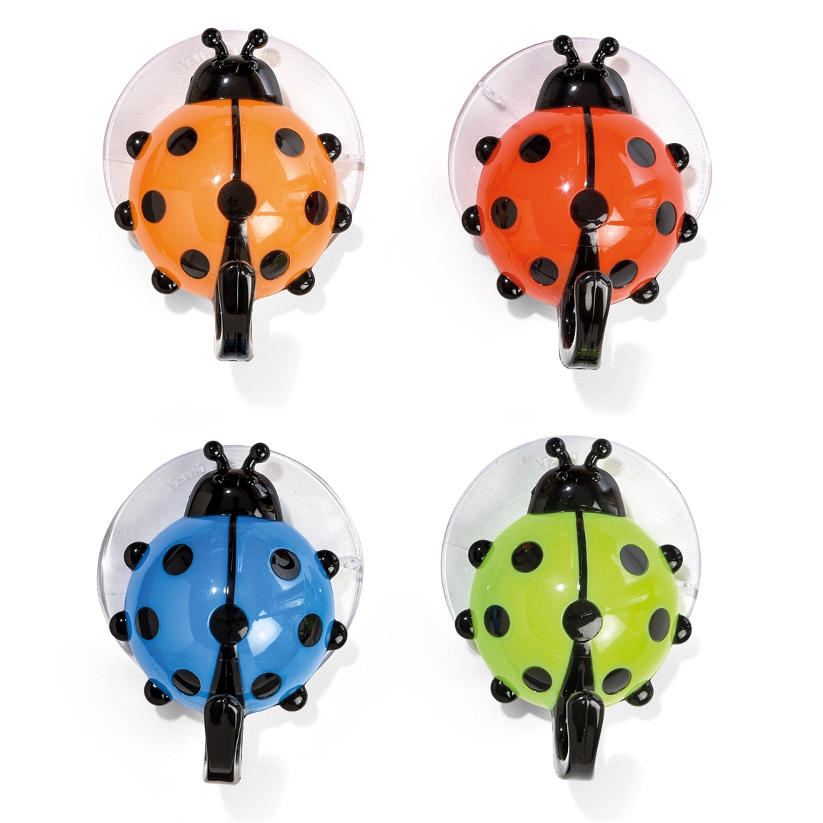 Lot de 4 crochets coccinelles