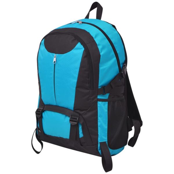 vidaXL Mochila para Caminhadas 40 L Preto e Azul - 91108