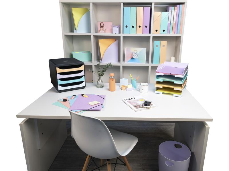 Exacompta Papierkorb ECOBIN Aquarel 15 l, Mauve Formschöner und farbenfroher Abfallkorb