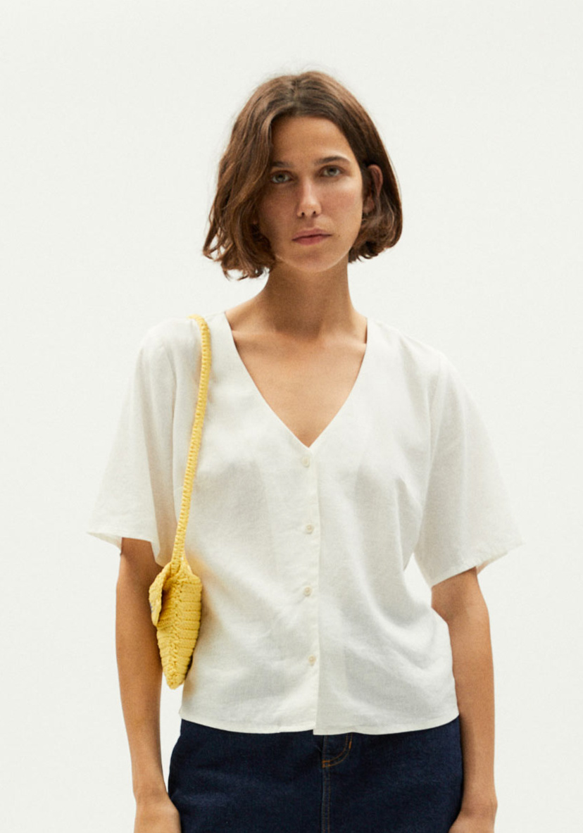Thinking Mu Bluse Libelula Hemp White