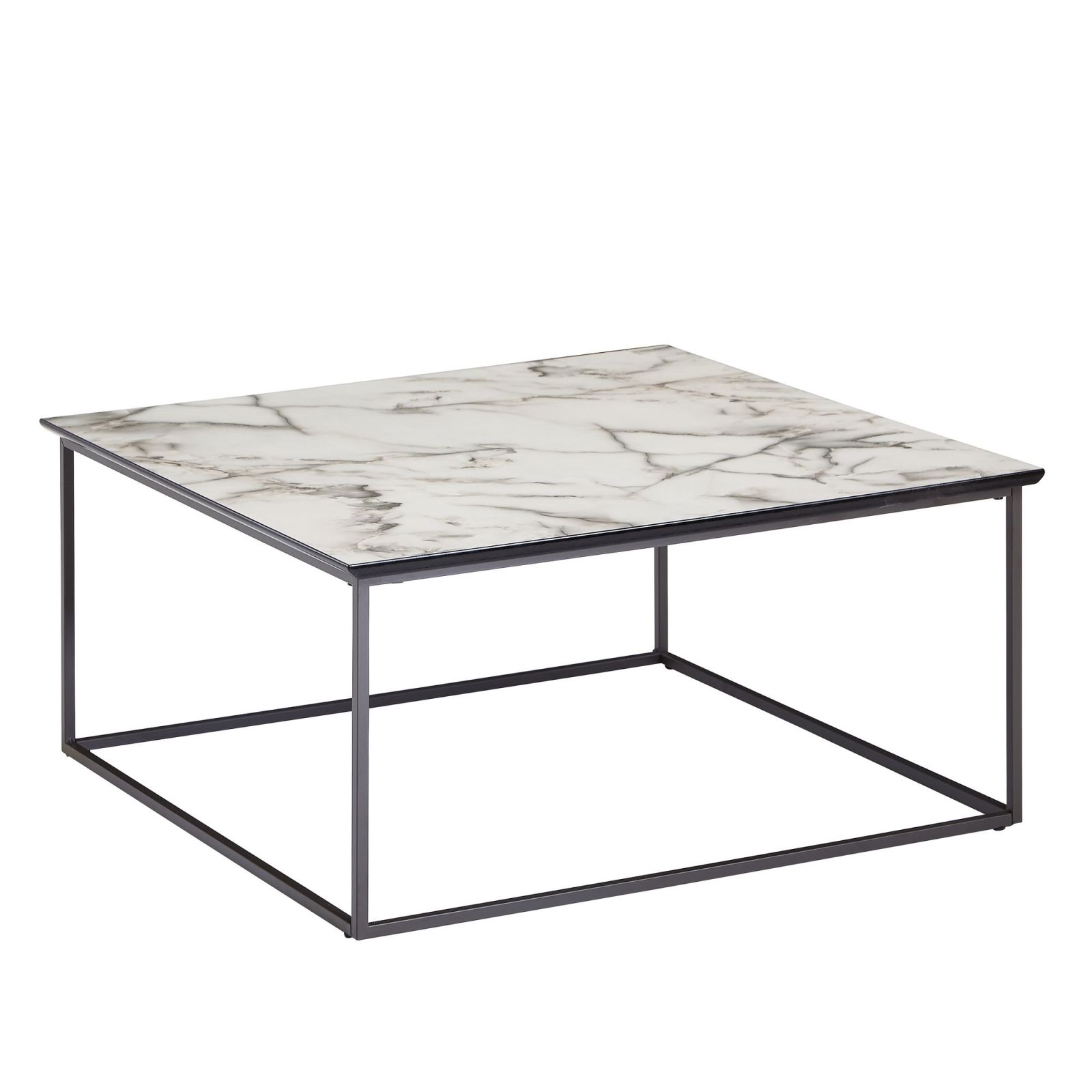 Couchtisch - weiß-schwarz - 80 cm