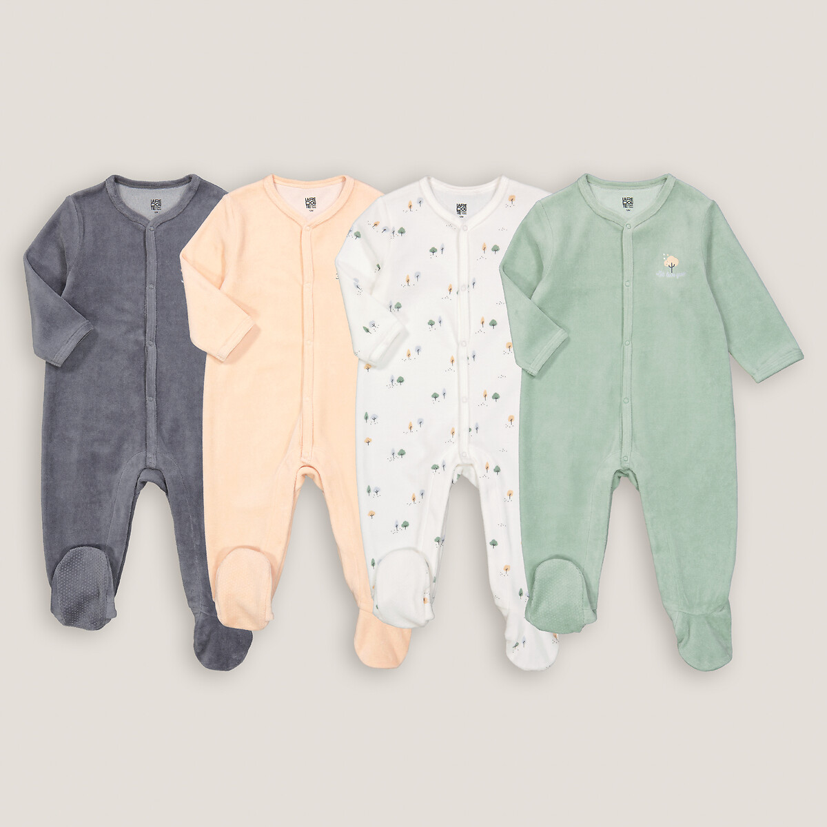 COLECÇÕES LA REDOUTE<br>Conjunto de 4 pijamas em fluweel