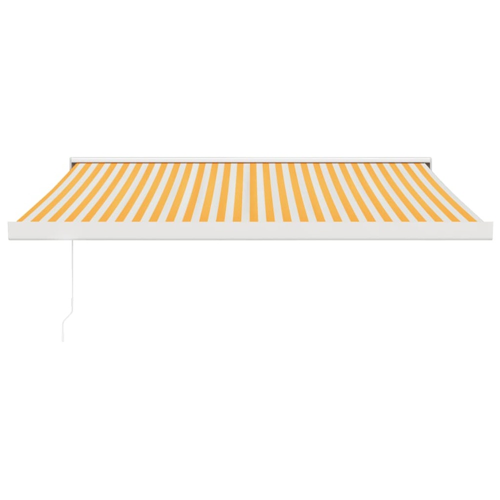Auvent rétractable jaune et blanc 3,5x2,5 m tissu et aluminium