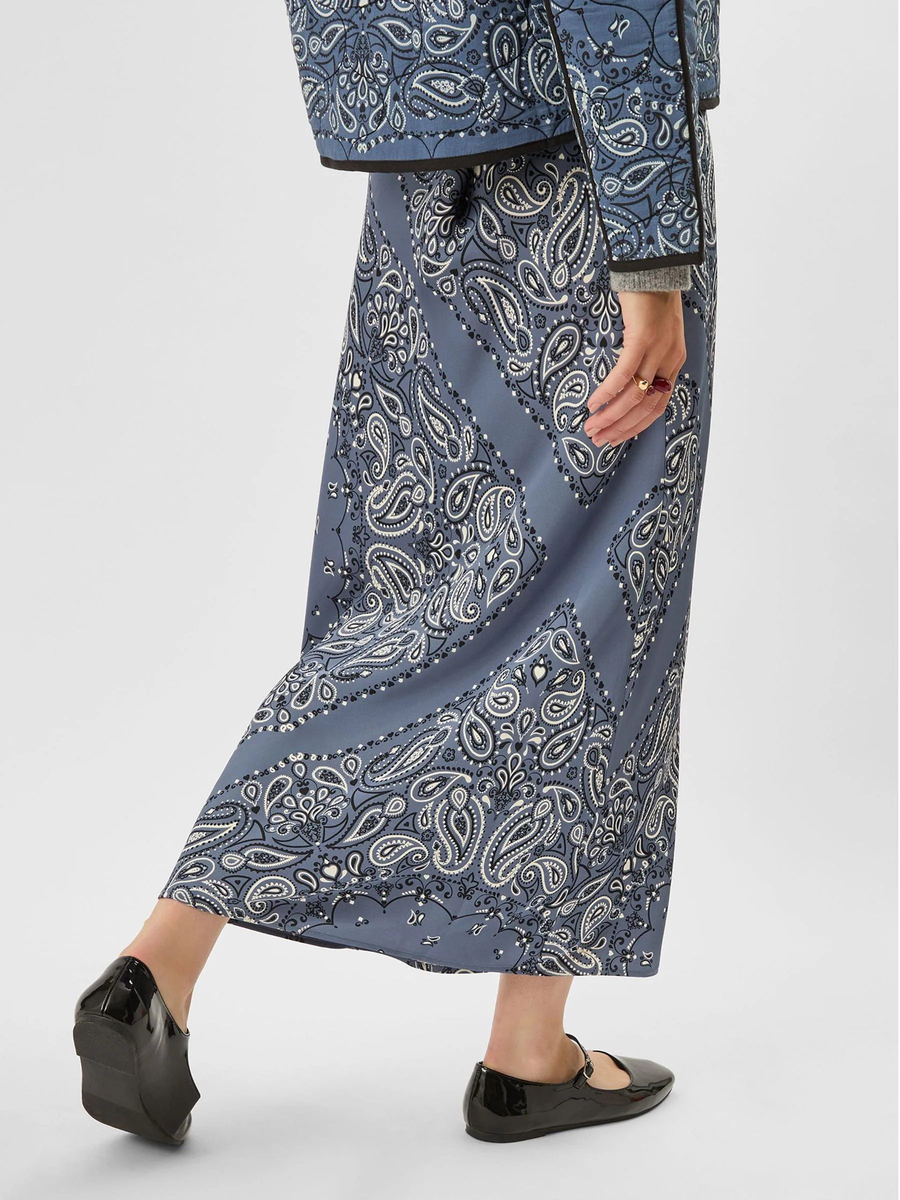 Accessorize Bandana Print Satin Slip Skirt