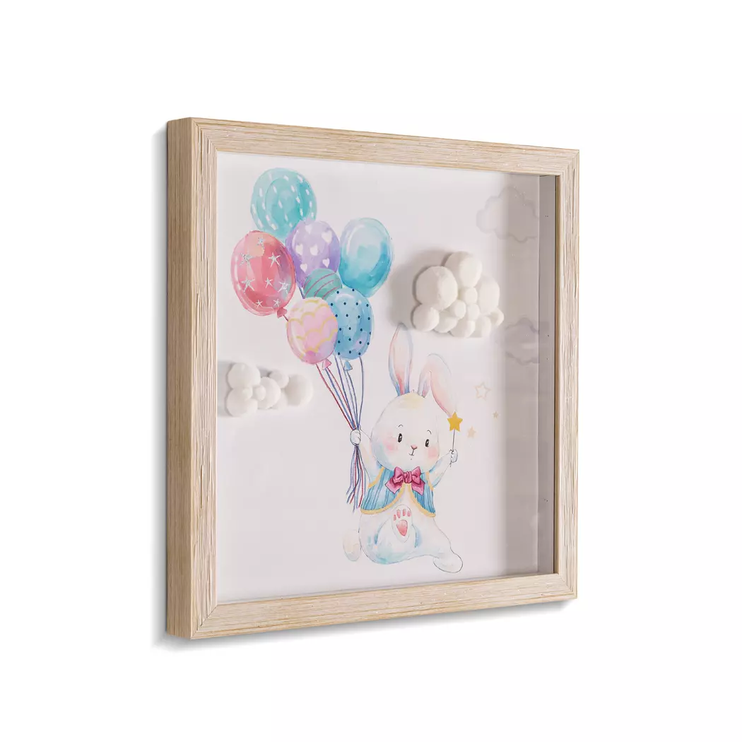 Wandbild 33 x 33 cm Hase
