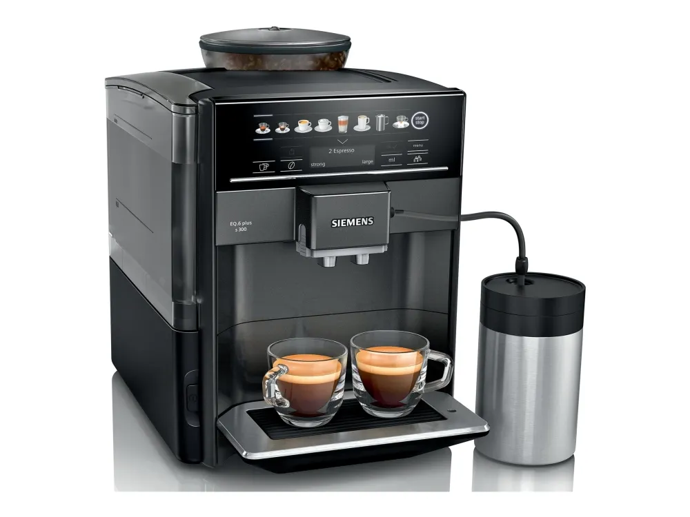 Siemens EQ.6 plus s300 TE653M19RW - Automatisk kaffemaskine med mælkeskummer - 15 bar - safirsort metallisk