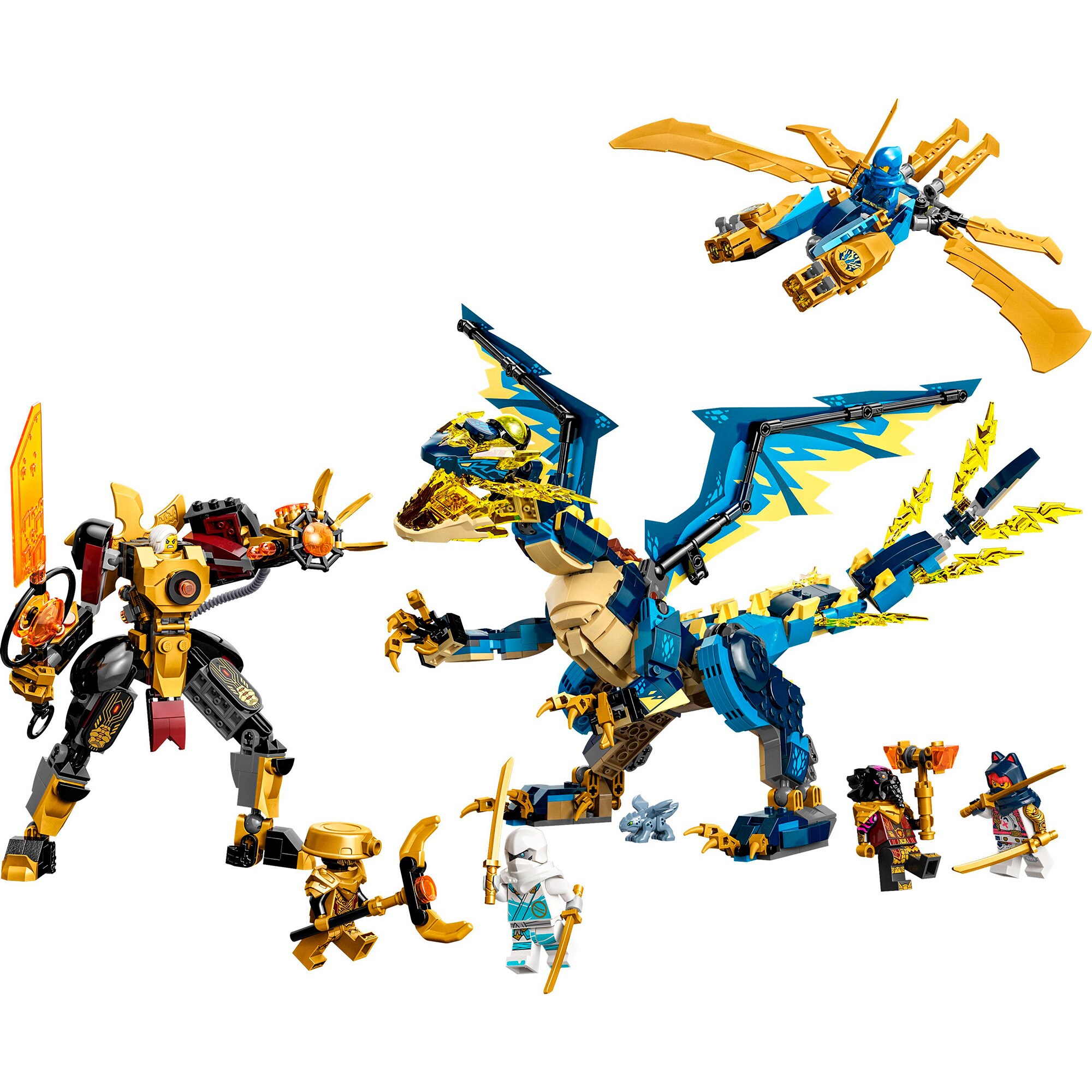 LEGO Konstruktionsspielzeug Ninjago Kaiserliches Mech-Duell gegen den Elementardrachen