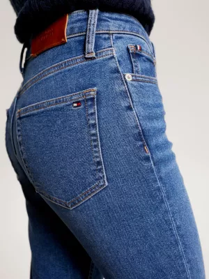 Calça jeans slim de cintura alta