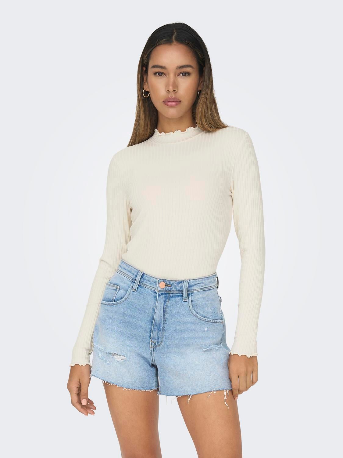 JDYFRANSISKA Top Whitecap Gray