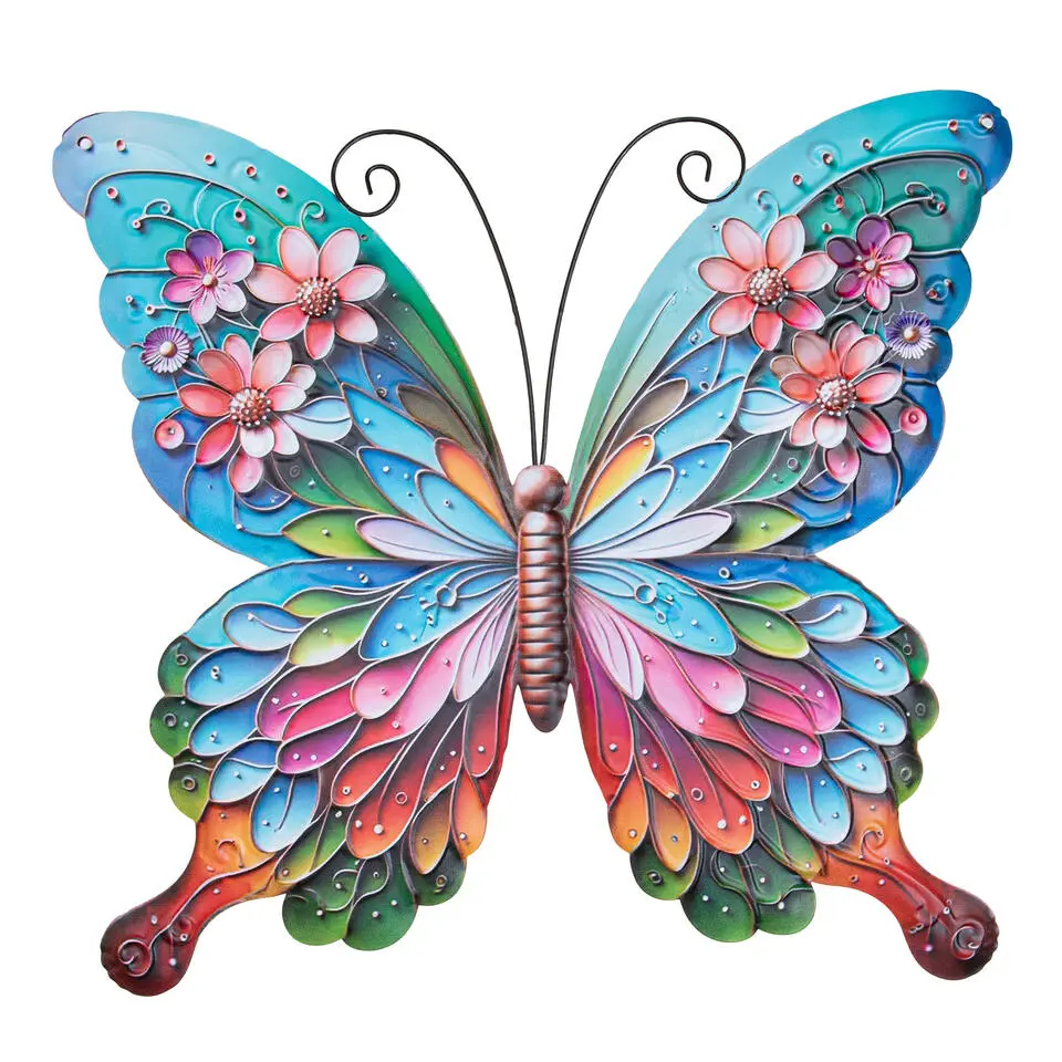Anna's Collection Tuindecoratie vlinder - 17 x 18 cm - metaal