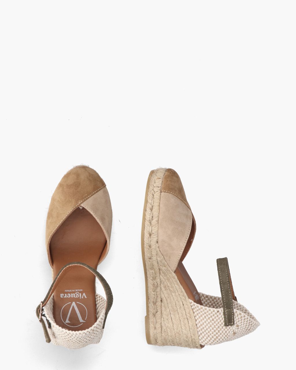 Viguera 2148 Beige/Bruin/Groen Damessandalen