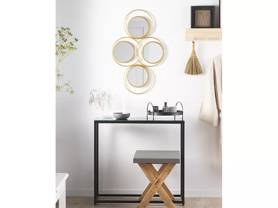 Miroir LESCAR 50 cm 80 cm Métal Doré