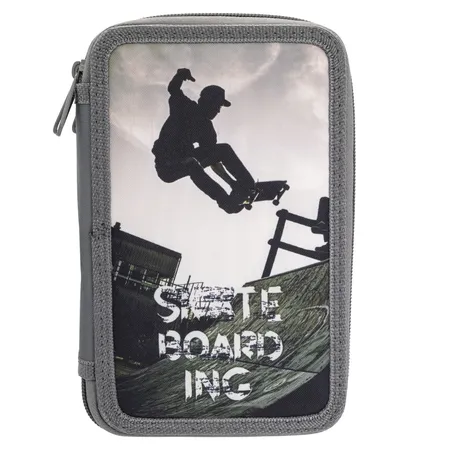 Idena Federmappe Skateboard Triple, 47-teilig