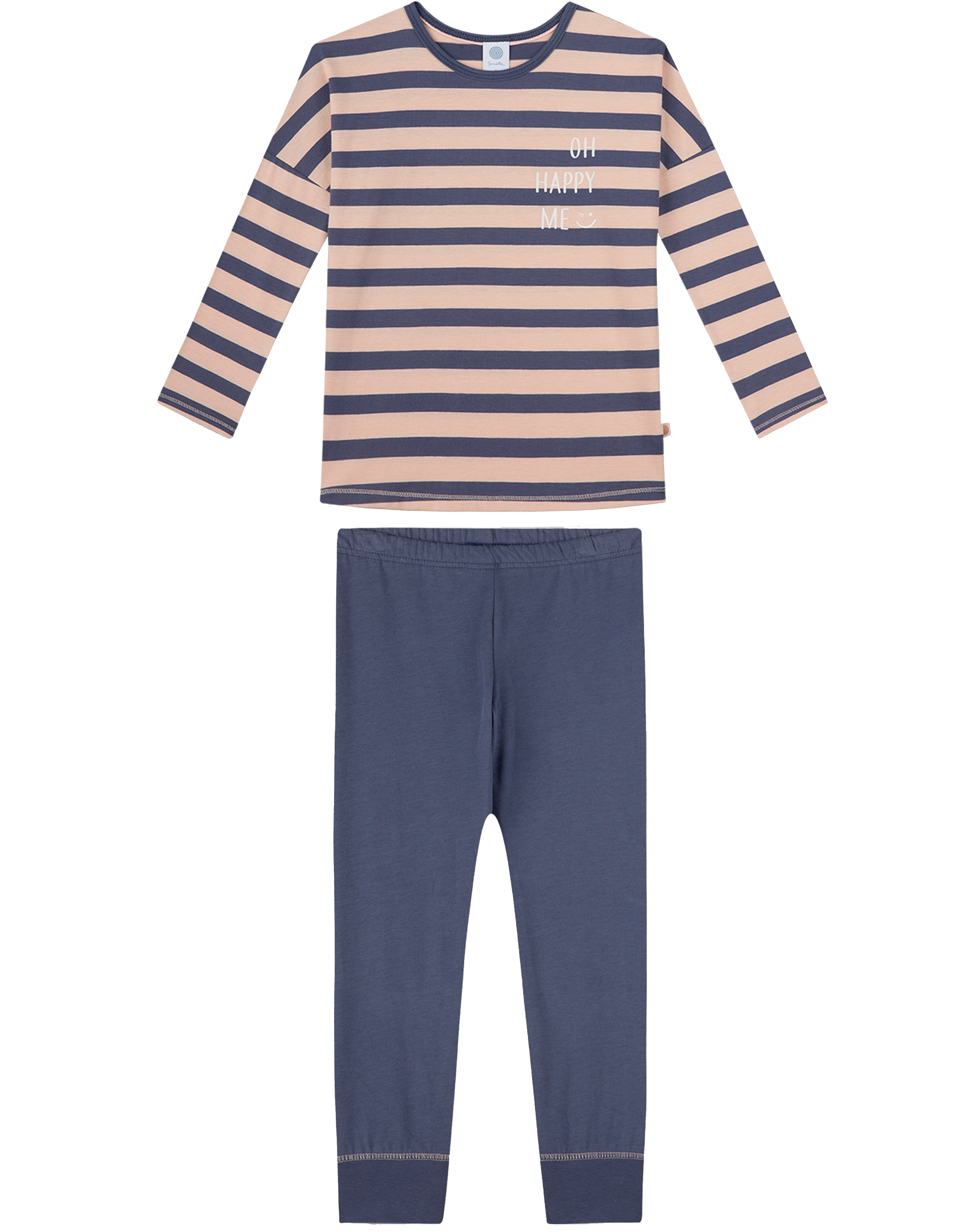 Schlafanzug HAPPY STRIPES lang in rosa/blau