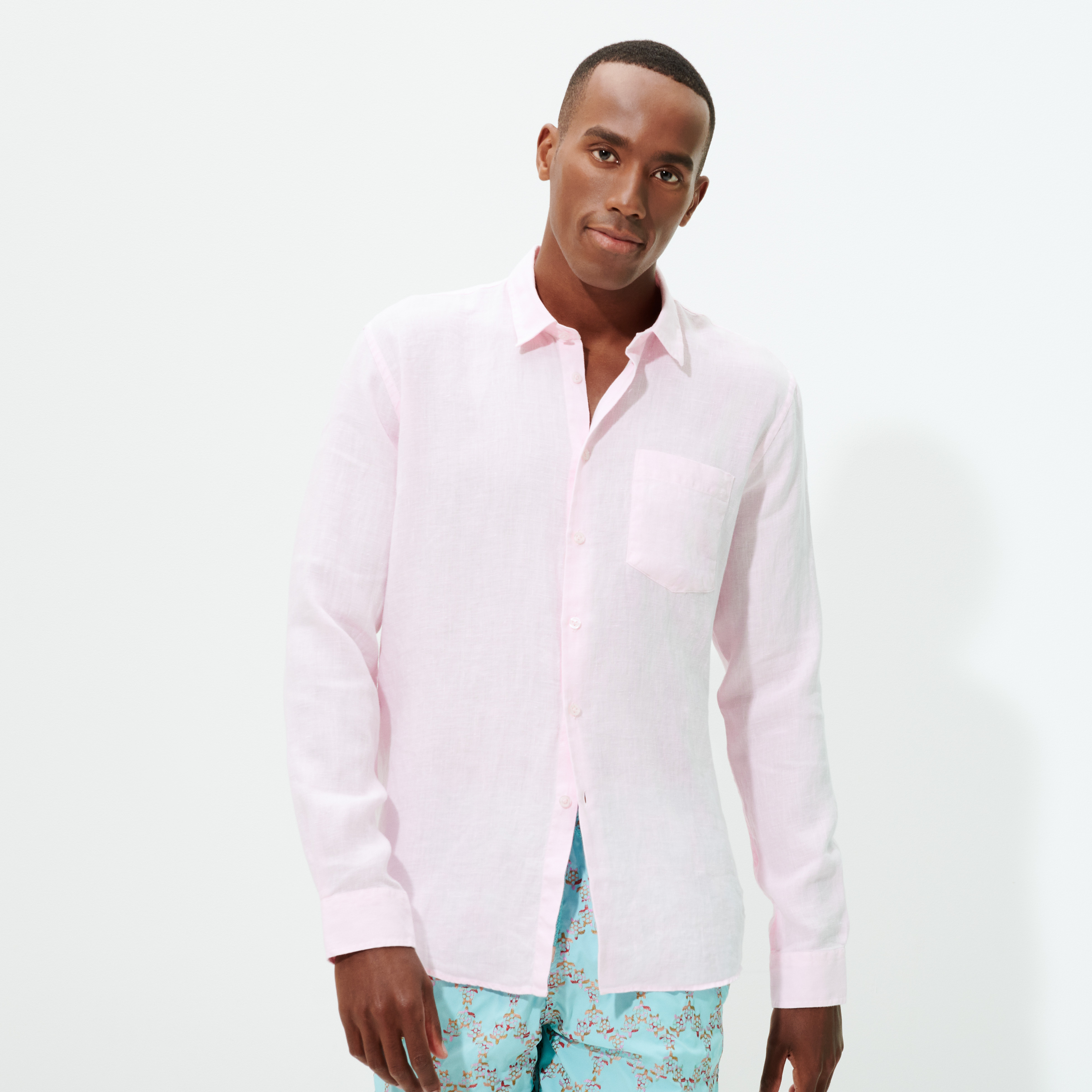 Chemise en lin homme unie