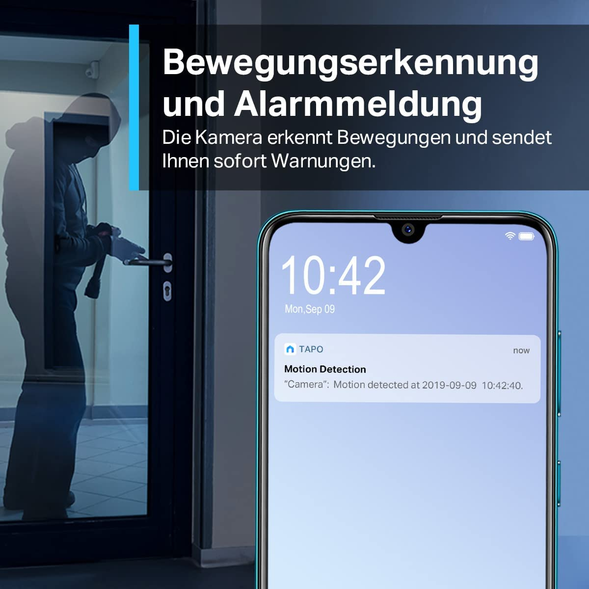 Tapo C210 Home Security WiFi Kamera 2K 3MP (2304x1296p) Nachtsichtfunktion und Bewegungserkennung / Audio / Micro SD / (iOS/Android) - Weiss