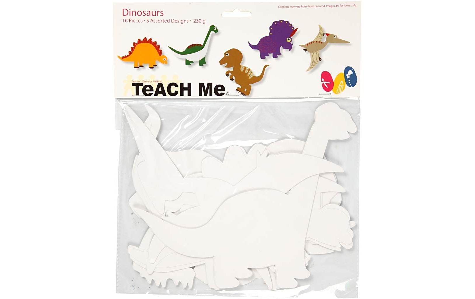 Bastelpapier Dinosaurier 16 Stück, WeissStanzschablonen
