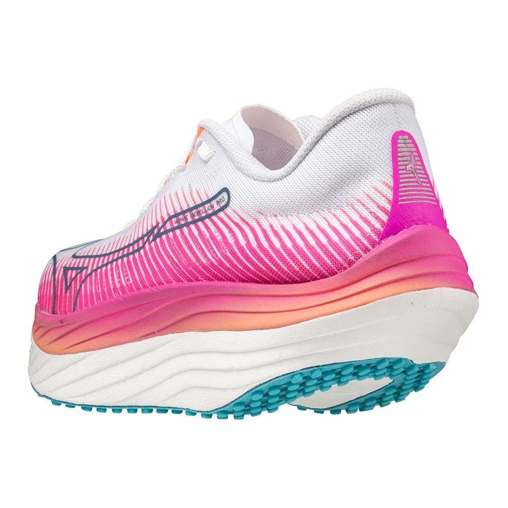 Mizuno WAVE REBELLION PRO - Chaussures running Femme white/silver/807 c