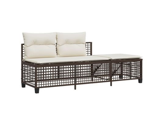 LES TENDANCES - Salon extérieur Salon de jardin-brun foncé-6 places-167x55x60-545534