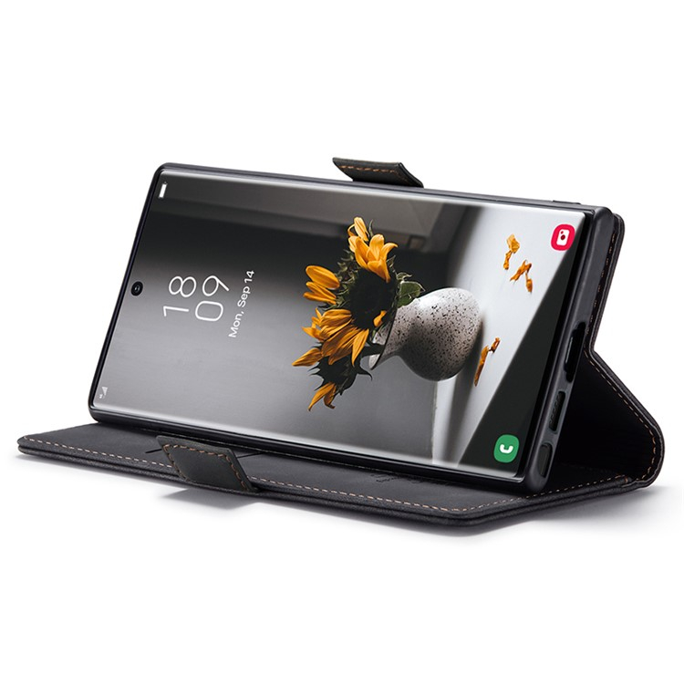 Samsung Galaxy S24 Ultra Leder Tasche Flip Wallet Etui mit Kartenfächern - Schwarz