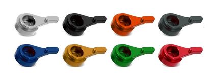Leviers de frein et d'embrayage Bihr standard 175mm taillé masse noir/visserie alu avec adaptateurs par paire