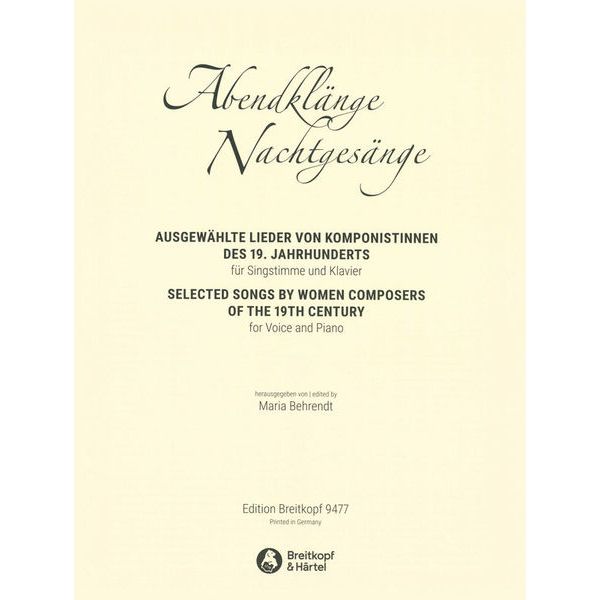 Breitkopf & Härtel Abendklänge Nachtgesänge