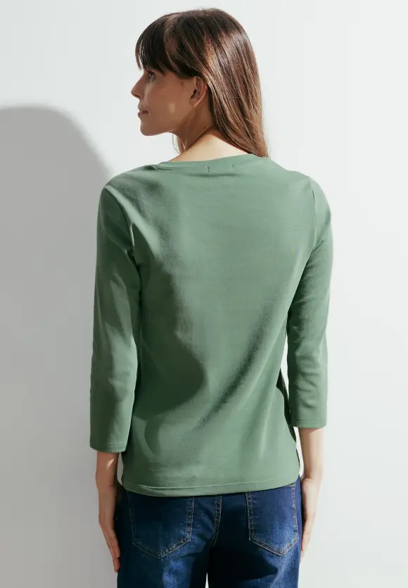 Basic Langarmshirt - raw salvia green
