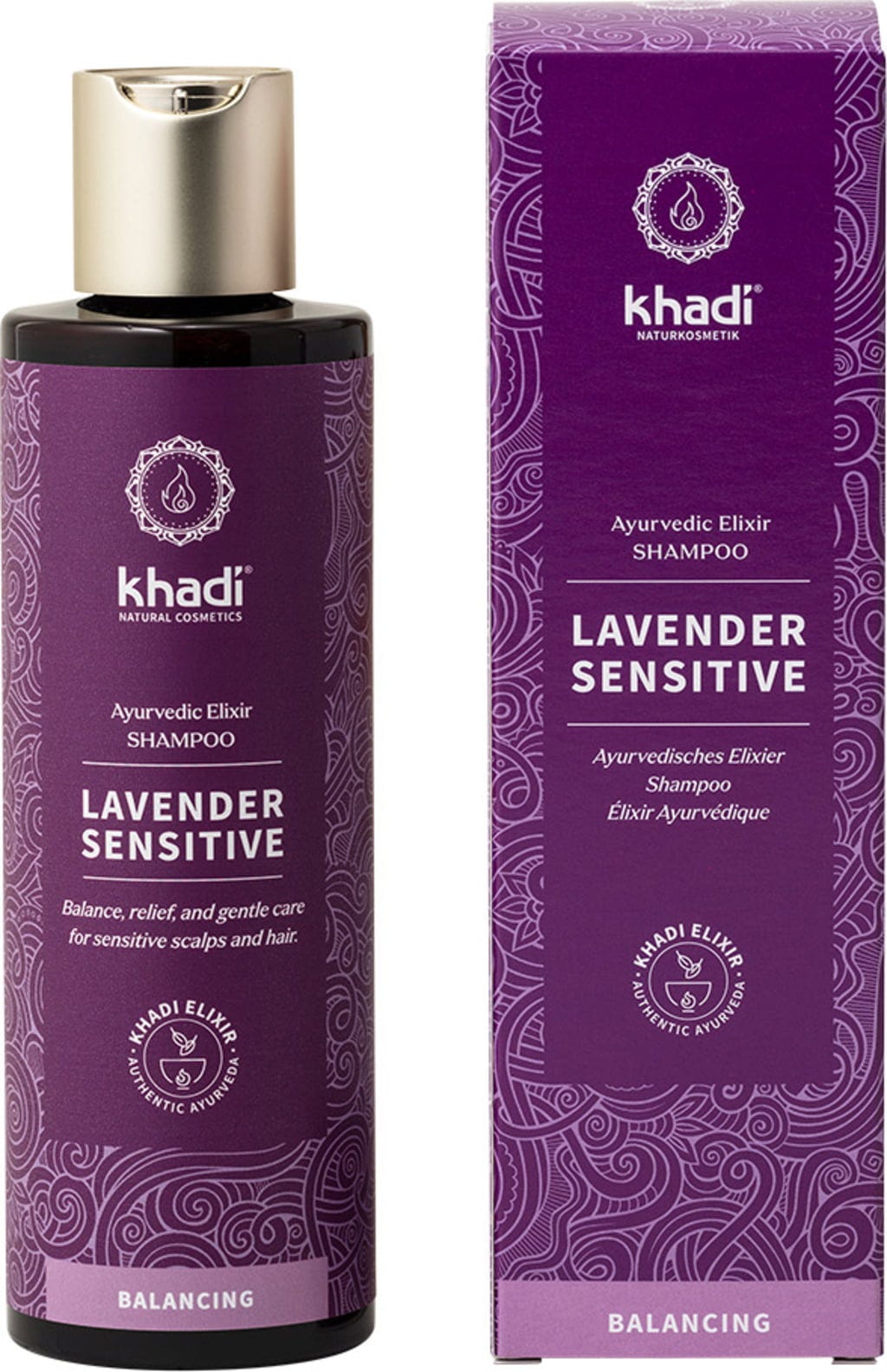 Khadi®  Ayurvedisches Elixier Shampoo Lavender Sensitive, 200 ml