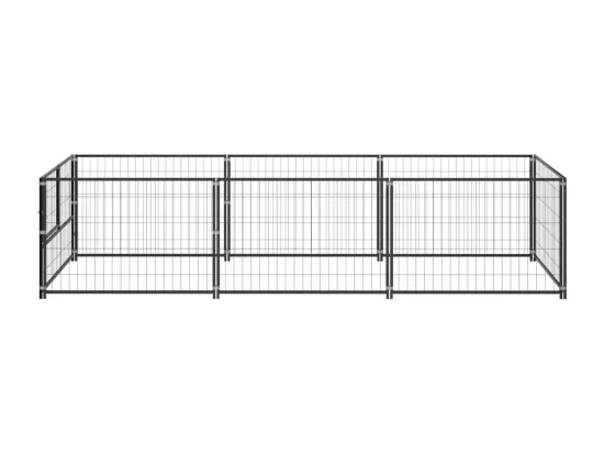 Chenil extérieur cage enclos noire 300 x 100 x 70 cm 02_0000519