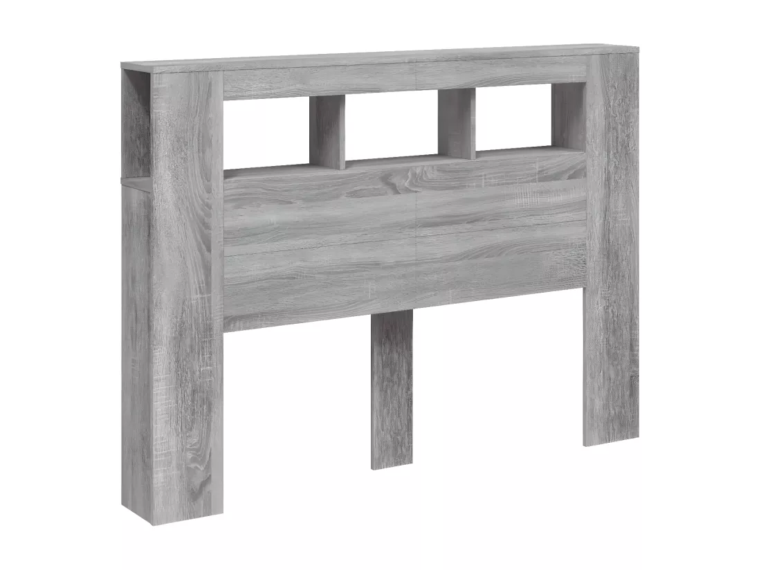 Tête de lit à LED sonoma gris 140x18,5x103,5 cm bois ingénierie