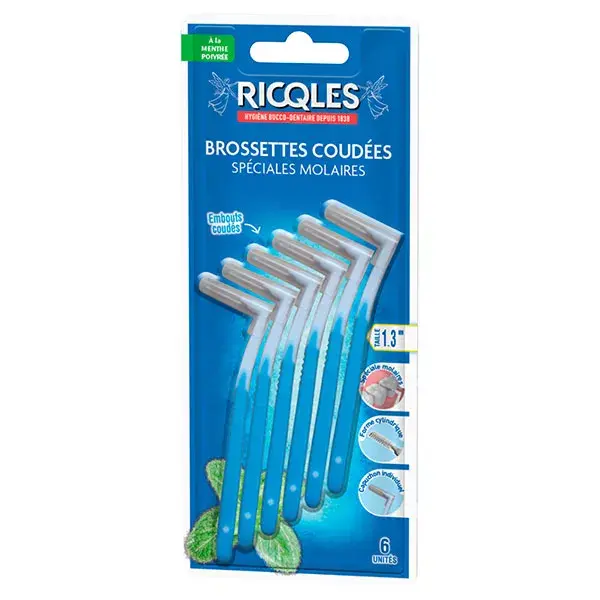 Escovas molares angulares especiais Ricqles, 6 unidades