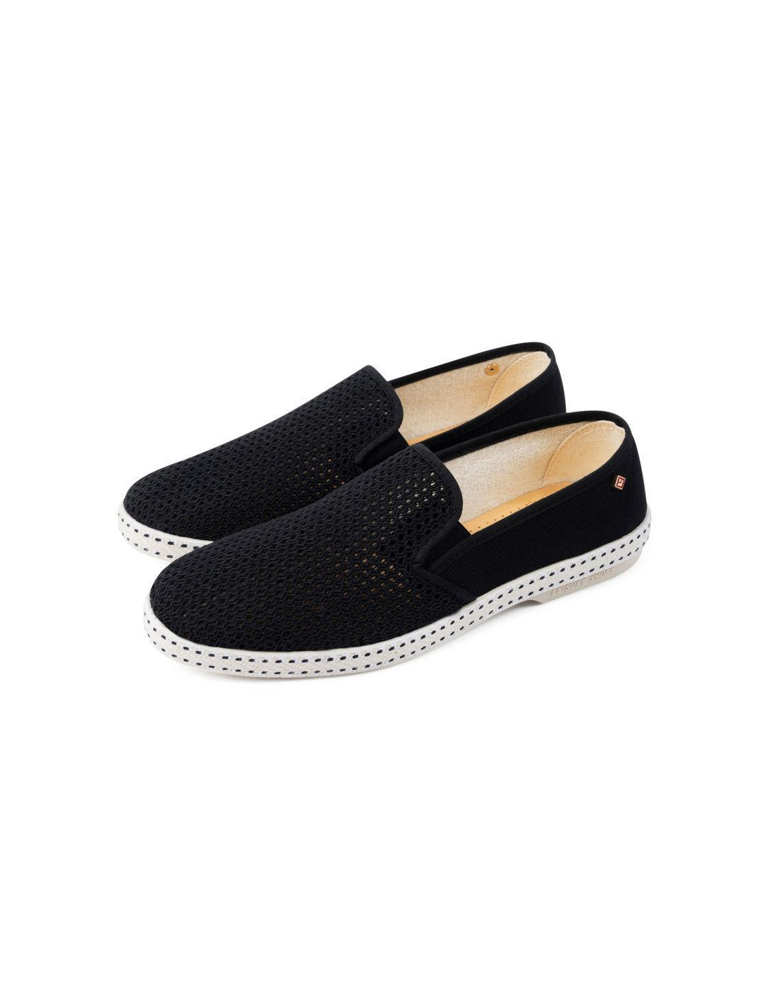 rivieras Espadrilles homme classic canvas & mesh noir