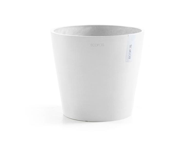 Ecopots Pflanzentopf Amsterdam 40, Weiss Robuster und langlebiger Blumentopf