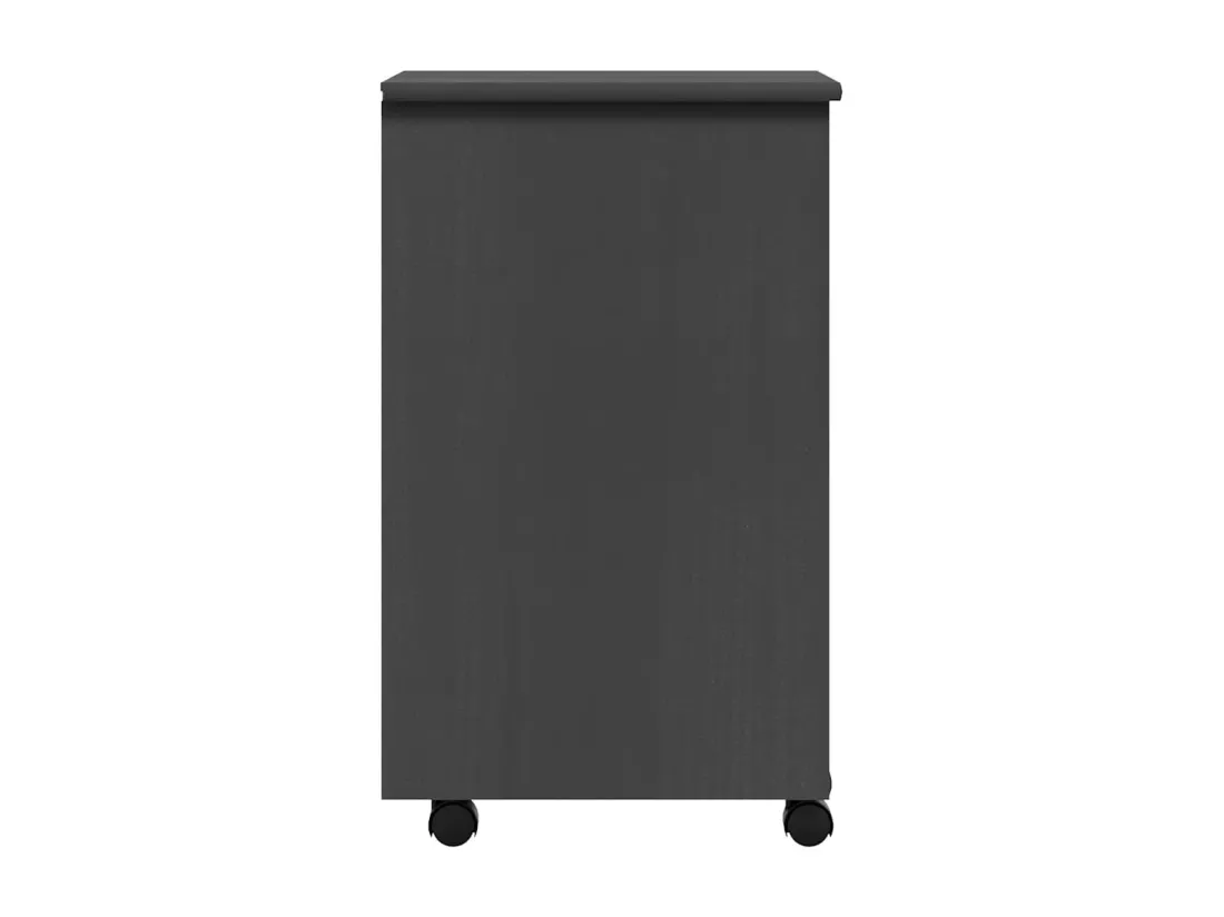 Armoire roulante avec tiroirs MOSS gris bois de pin solide