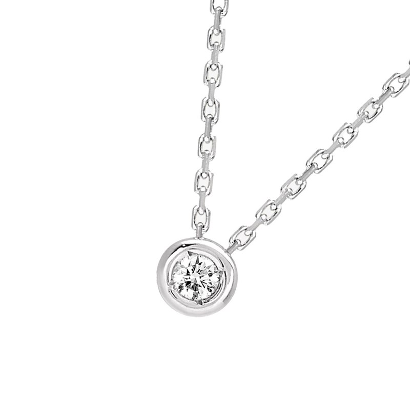 Collier Femme - Or 18 Carats - Diamant 0,04 Carats - Longueur : 42 cm