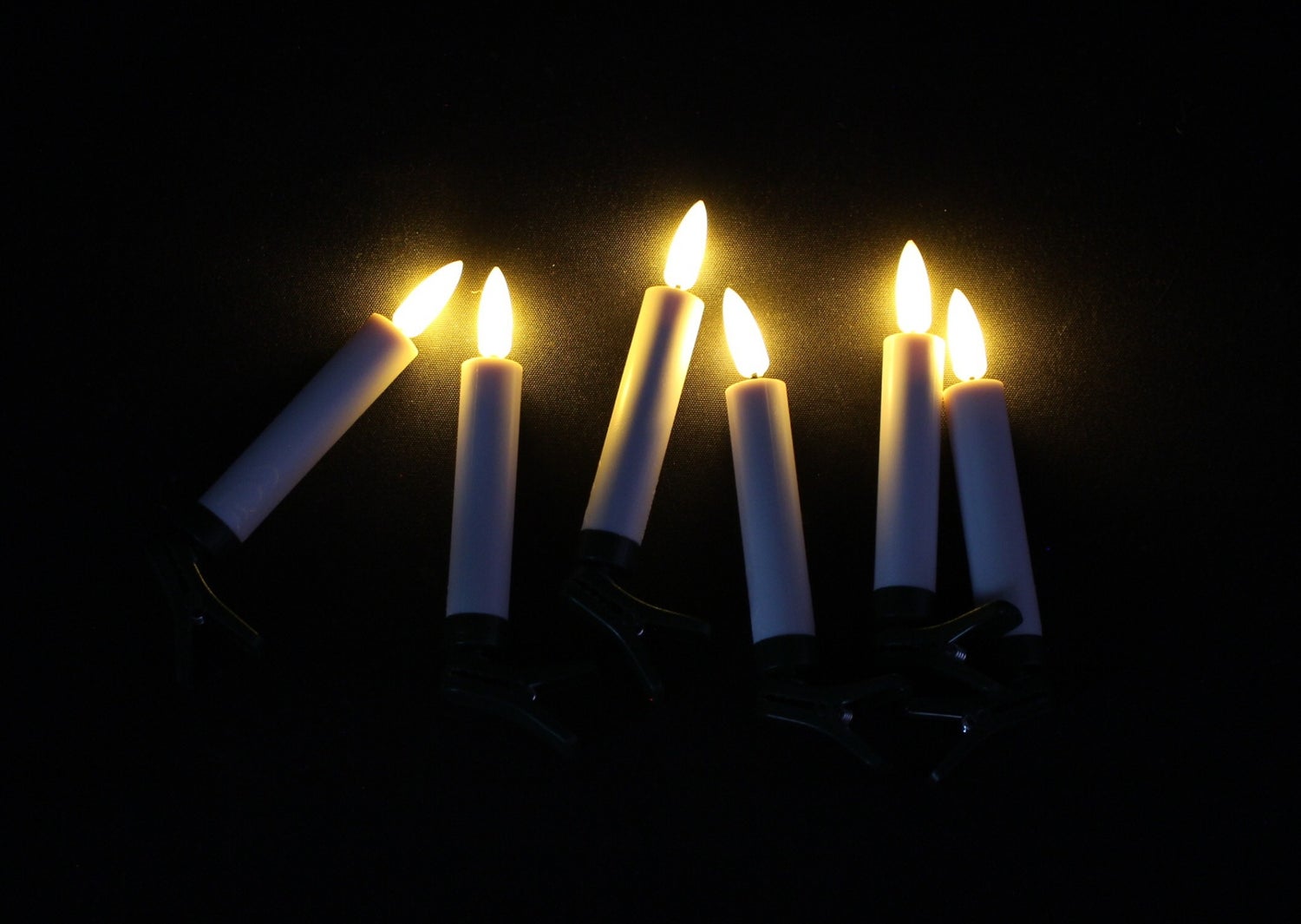 FRANK FLECHTWAREN | LED Kerstboomkaarsenset, 7 stuks, H: 10 cm, PLASTIC