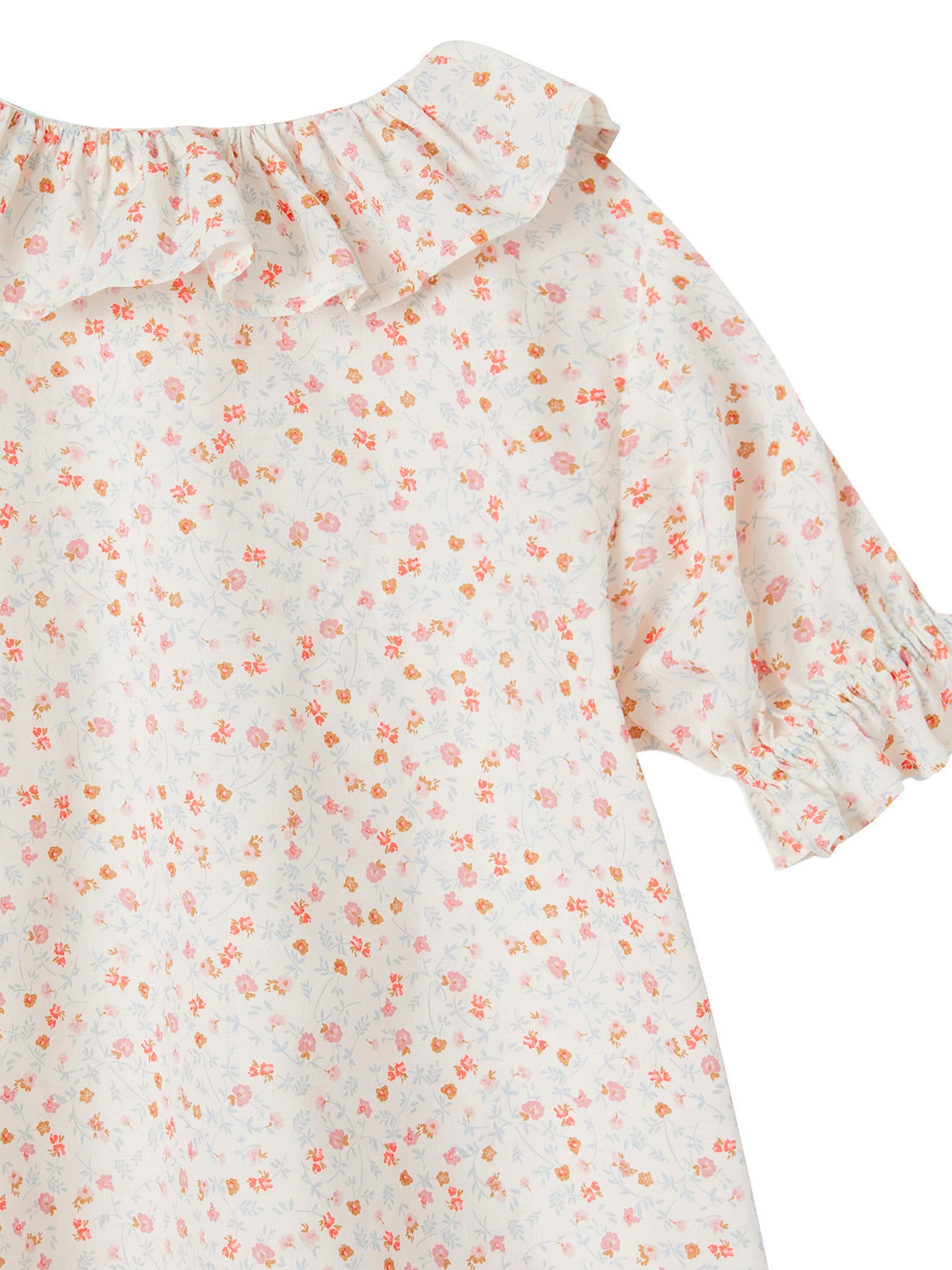 Vertbaudet Mädchen Musselinbluse mit Kragen wollweiß