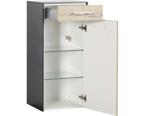 Highboard Marlin 3400 42 x 90,4 cm antraciet eiken links