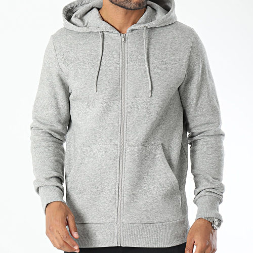 Sweat Zippé Capuche 12116082 Gris Chiné
