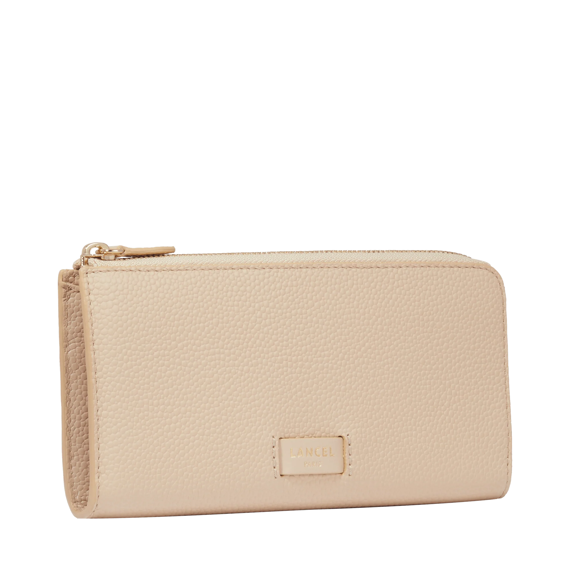 Portefeuille slim zippé Ninon de Lancel-Cappuccino/Dore