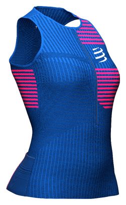 Maillot Sans Manches Femme Compressport Tri Postural Bleu /Rose