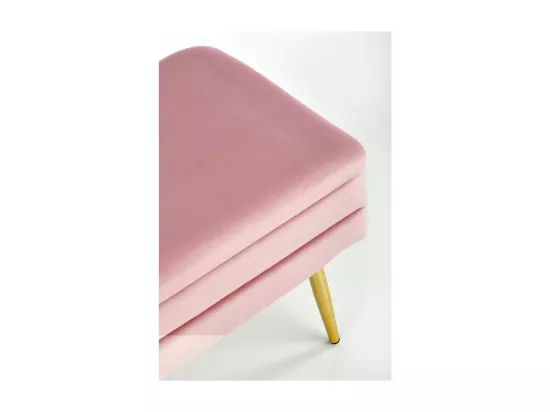 Banc en velours rose avec pieds en métal doré PATTY