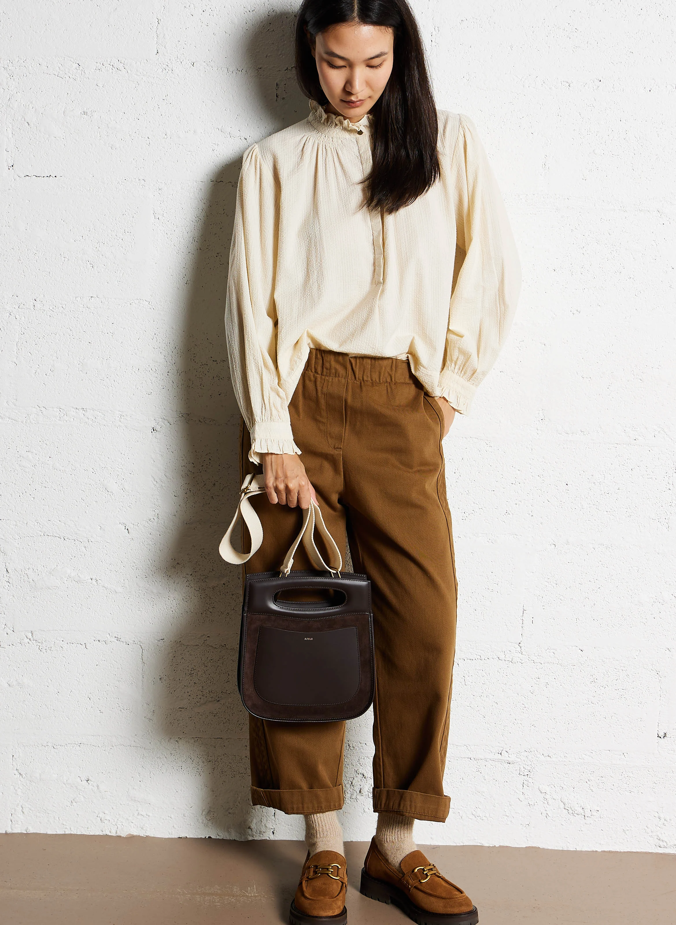 CHERI - Sac à main en cuir | Marron