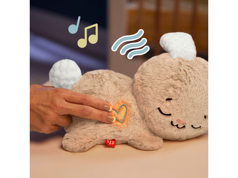 Fisher-Price Spieluhr Schlummer-Häschen Tragbare Häschen-Spieluhr mit rhythmischem Kopfnicken, Musik, Sounds und weichem Licht