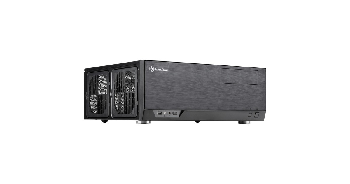 SilverStoneSST-GD09B-C HTPC behuizing  (Zwart | 1x USB-A | 1x USB-C)