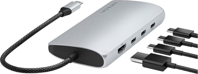 Satechi USB-C 8K Ethernet V3 Multiport USB-hub (Silver)