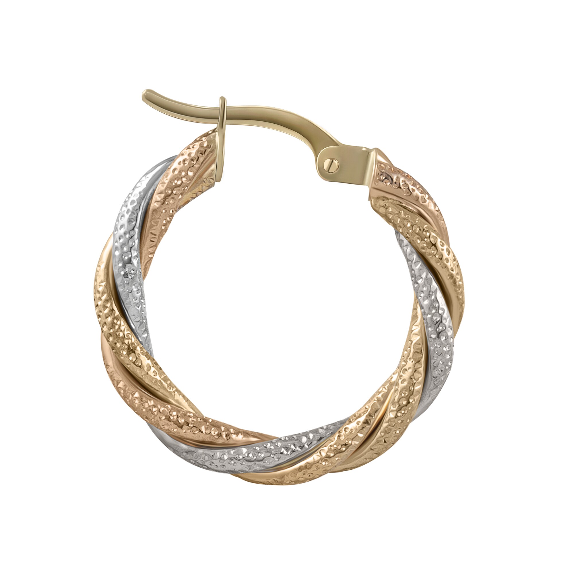 Fascination by Ellen K. Ohrringe Gold 585 dreifarbig 21mm Durchmesser