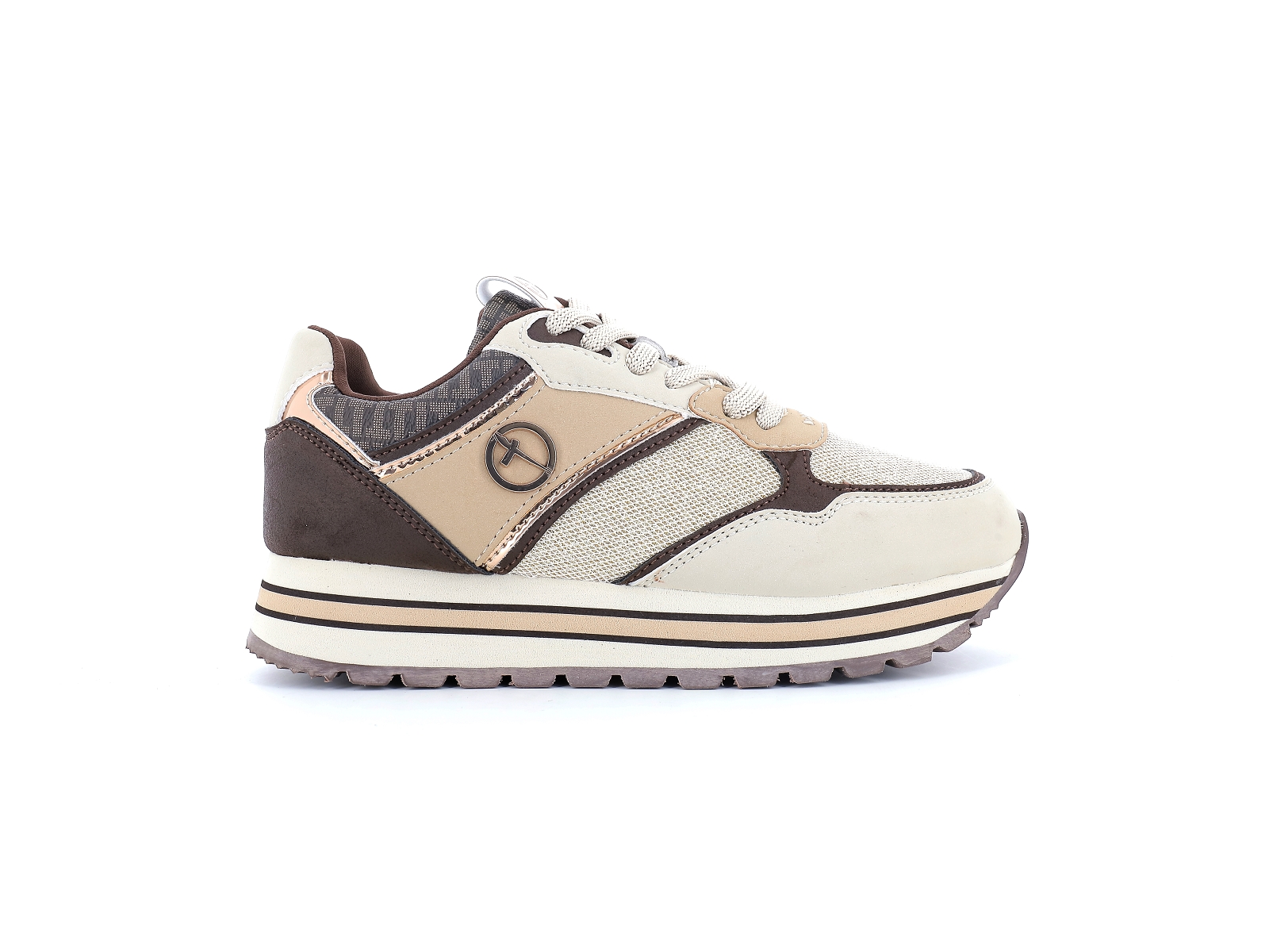 Tamaris-23706 Matières combinées Marron Beige
