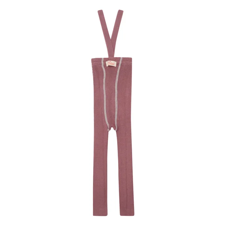 Silly Silas Collants à Bretelles Coton Bio Sans Pieds | Vieux Rose